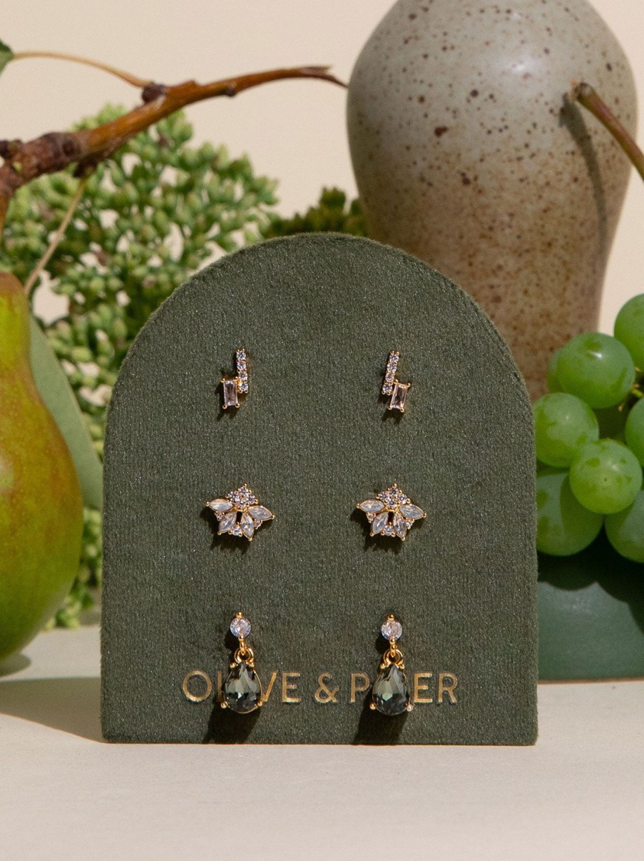 More Olive & Piper | Tuileries Petite Stud Set Gold