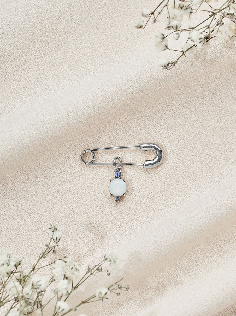 More Olive & Piper | Something Blue Pin - Round Silver / Cloud